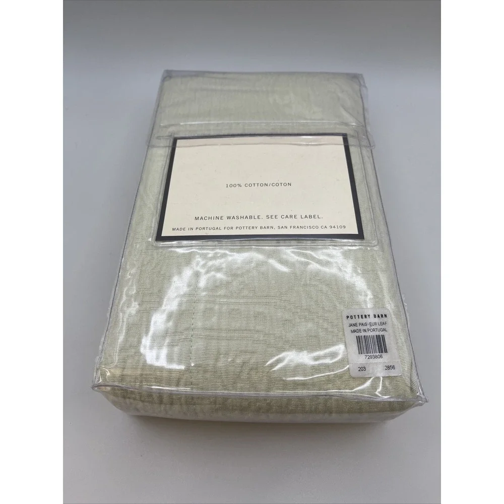 Pottery Barn‎ Jane Paisley Quilted EURO Size Pillow Sham Light Celery Green New